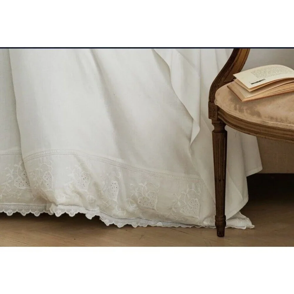 Wamsutta Vintage Lantier Embroidery 3 Pc QUEEN Duvet Set 2 Shams White